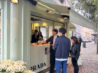 Prada pop-up stand during Fashion Week