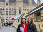 Exploring Vienna's historic architecture with friends