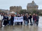 A picture of me with Erasmus students in front of Saint-Malo's town hall