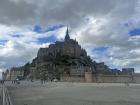 Le Mont-Saint-Michel, a town encased in stone walls and surrounded by quicksand in Normandy, France