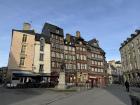 La Place du Champ-Jacquet next to my apartment highlights Rennes' timber framed houses