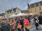 Shoppers at the Marché des Lices, a local market that sells local produce and galettes