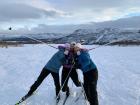 This was my first time cross-country skiing. 