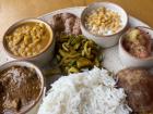This is a thali, a big plate with a bunch of different dishes! 