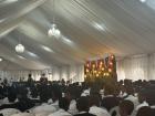 We have all our school assemblies in this big white tent