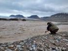 Water sampling at Von Postbreen, Svalbard