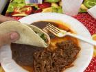 Delicious tacos de barbacoa! Barbacoa is slow-cooked shredded beef that is very popular in Mexico.
