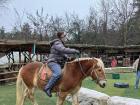 Riding a Bulgarian horse in the mountain stable!