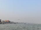 One side of the Ganges river--you can see the city!