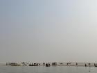 One side of the Ganges river--do you see the camels?