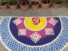 A sand rangoli design