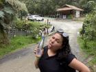 My friend Valery with her complimentary water at the natural hot springs!