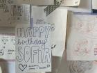 Hand-drawn pictures and notes on the wall of a local 말차 카페 (mal-cha ca-pe), or matcha café... can you tell which one I wrote?