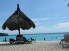 A palapa on the public beaches of Curaçao 