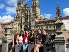 Fellow Fulbrighters and I in front of the Santiago de Compostela cathedral