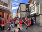 People dressed as pantallas (the traditional costume) running though the streets