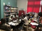 This is our Monday Conversation Club where we read about American culture in the American Corner!
