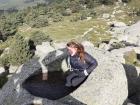 Me sitting in a hueco on the fifth peak of Siete Picos
