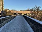 Beware icy conditions! Everyone had to take care when walking across the bridge to avoid slipping on the ice