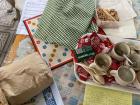 Sharing snacks and coffee during a Christmas caroling practice event