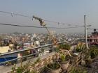Here is the view from the rooftop where my aamaa cares for her plants or hangs laundry! Unfortunately, air pollution is a big problem in Kathmandu and causes foggy skies like this