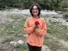 I'm holding Nepal's national flower, the rhododendron, which is laliguras in Nepali. Flowers are angiosperms, not gymnosperms. "Angio-" means vessel, so flowering plants disperse their seeds in vessels like fruit instead of cones