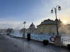 The thermal baths in Budapest with nice, warm water but chilly air!