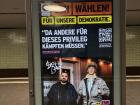 An ad in the U-Bahn in Berlin urging Germans to vote