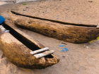 Typical Malawian dugout canoes commonly used on Lake Malawi for fishing and transportation. Notice how they just take a felled tree trunk and dig it out until they have the right shape