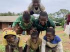 Human pyramid some kids made at a School Sports Day