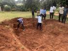 When students misbehave, they receive a punishment. In this case it is to dig a hole