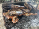 Asado with baby pig, a christmas tradition here in Paraguay