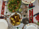 Sopa and salad, two very common side dishes for Sunday asado
