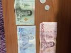 The different Thai baht bills and coins I have in my wallet