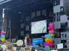 This is the stage at the end of the parade in Oviedo.