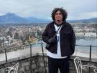 Here I am at a castle, overlooking the beautiful town of Bled in Slovenia.