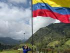 The Colombian flag in el Valle de Cocora (Cocora Valley), Colombia