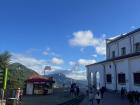 The view of the top of Montserrate, a mountain with a church on it in Bogotá 