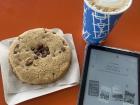 Enjoying a snack and coffee during my break from classes