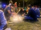 Friends lit candles at the park in Vila de Leyva