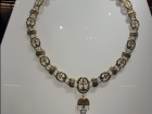 A Hungarian crest necklace seen at the Budapest National Museum