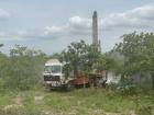 A borehole drill truck