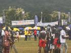 Banners thanking the president for his support of Evala