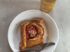 Strawberry pastry and kombucha at Bread and Chocolate