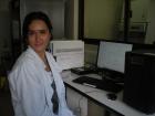 Here I am running my data on an instrument called a flow cytometer 