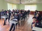 Con un grupo de la Unidad Educativa San Miguel por un taller 
