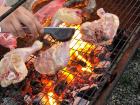 The meat needs to be flipped every few minutes so it doesn't burn