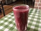 Colada morada - the traditional drink for day of the dead. It tastes like a spicy blackberry smoothie.