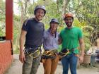 Ecotourism is big in Ecuador. With some friends after a zip line in Mindo.