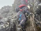 Setting up the ropes to climb up to the summit of Imbabura.